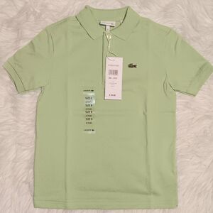Lacoste Boys' Short Sleeve Classic Pique Polo Shirt, Light Green-8YR- NWT $50